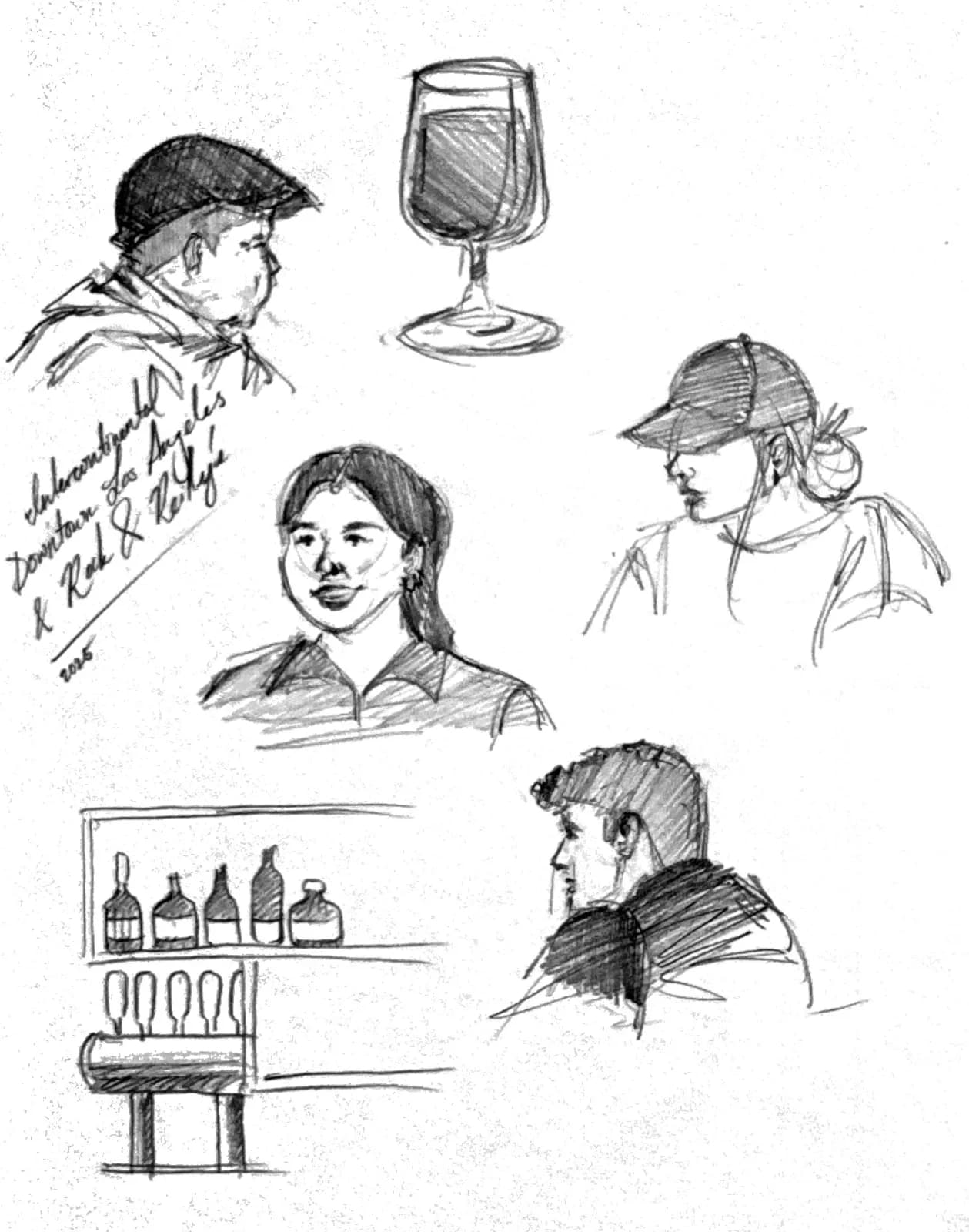 figures at the bar, rock & reilly's, downtown los angeles
