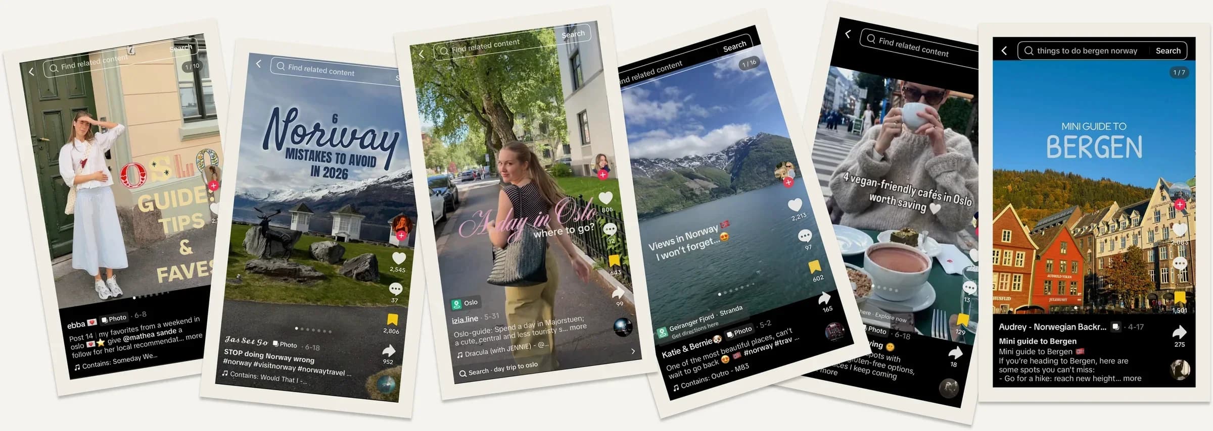 six saved tiktoks about oslo and bergen: cafes, restaurants, and travel guides