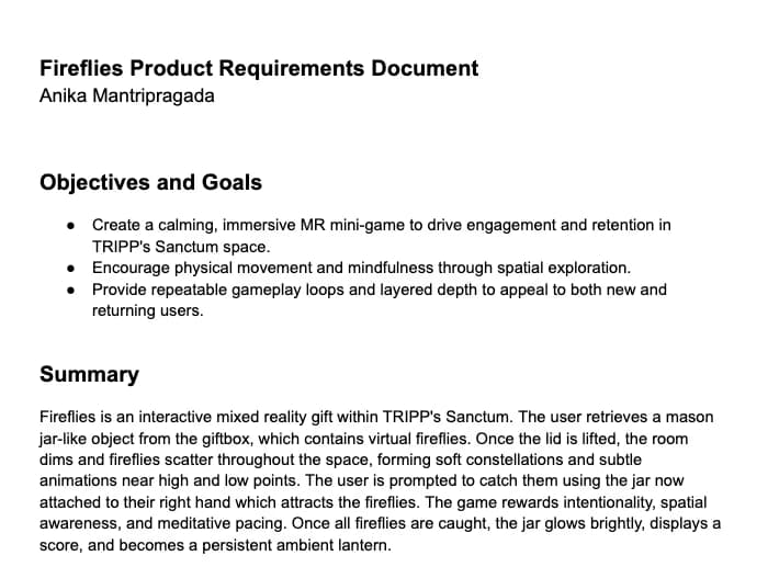 product requirements document — objectives and overview