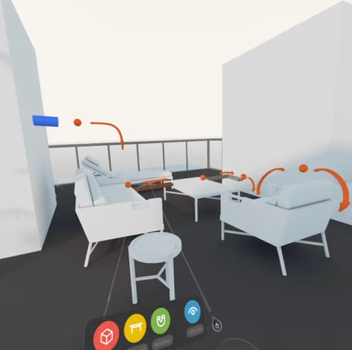 shapesxr prototype of a marble simulator concept in a living room