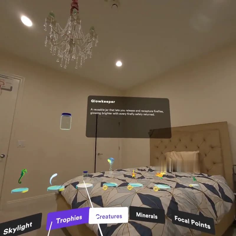 the sanctum gift menu with the glowkeeper card open