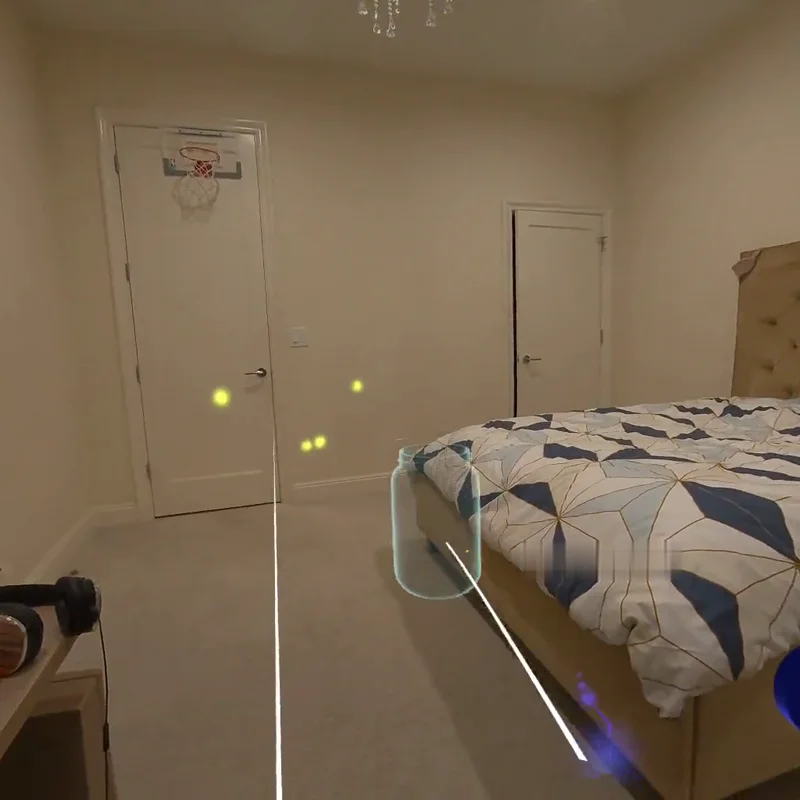 fireflies floating across the bedroom