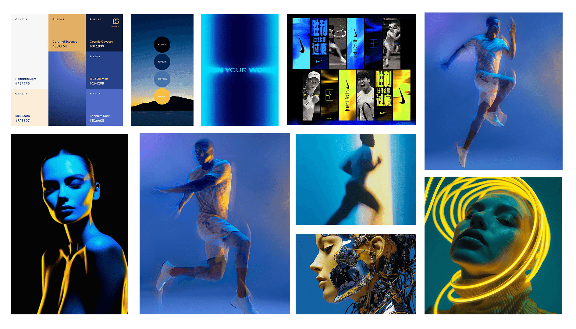 moodboard of color and lighting references